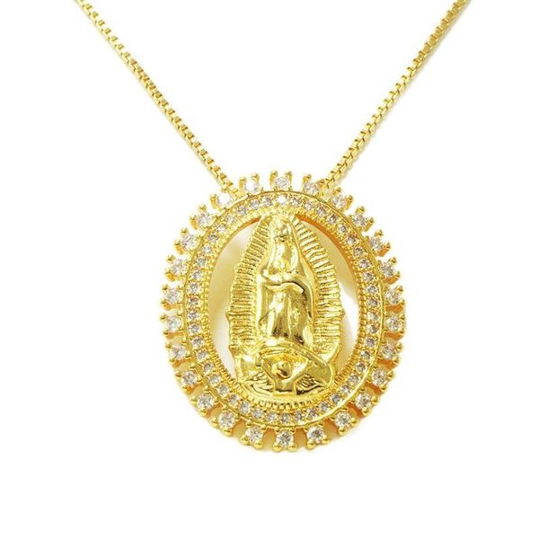 pendant necklaces virgin mary necklace micro inlay zircon gold platiing charm chain catholicism jewelry gift for men women, Silver
pendant necklaces virgin mary necklace micro inlay zircon gold platiing charm chain catholicism jewelry gift for men women, Silver