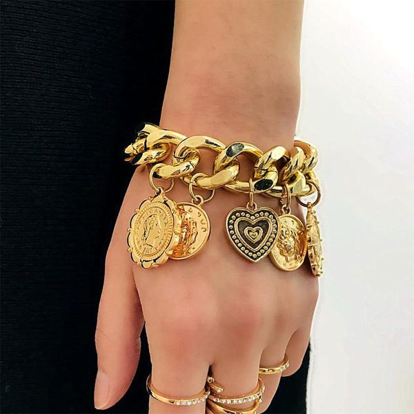 charm bracelets gold coin bracelet women man statement portraits punk hip hop big color jewelry party daily bangles, Golden;silver
charm bracelets gold coin bracelet women man statement portraits punk hip hop big color jewelry party daily bangles, Golden;silver