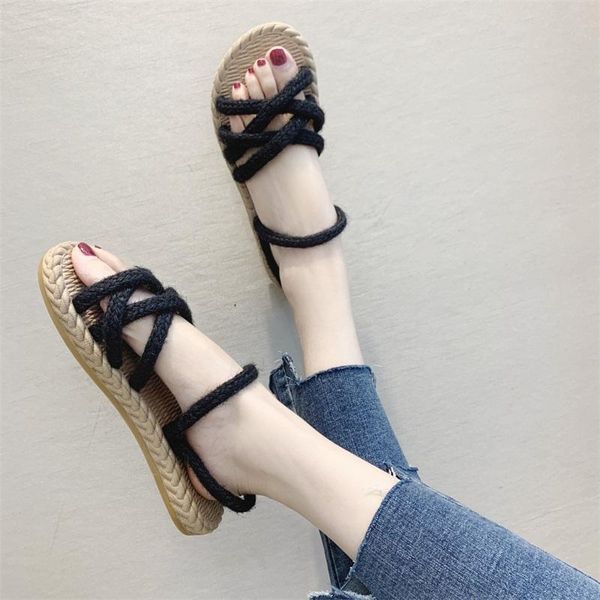straw rope women's sandals 2021 outdoor casual flat slippers korean wild lightweight comfortable beach shoes, Black
straw rope women's sandals 2021 outdoor casual flat slippers korean wild lightweight comfortable beach shoes, Black