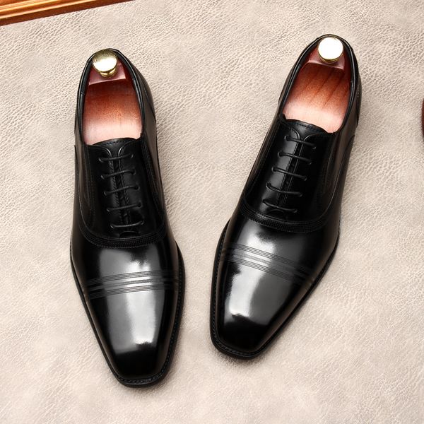 Square Head Oxford Shoes Genuine Leather Men Shoes Whole Cut Lace Up Black Coffee Color Formal Business Wedding Dress Shoes Men
Square Head Oxford Shoes Genuine Leather Men Shoes Whole Cut Lace Up Black Coffee Color Formal Business Wedding Dress Shoes Men