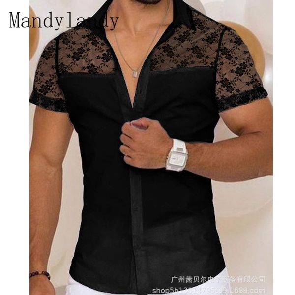 men's casual shirts mandylandy handsome men shirt trendy white short sleeve slim fits summer perspective, White;black
men's casual shirts mandylandy handsome men shirt trendy white short sleeve slim fits summer perspective, White;black