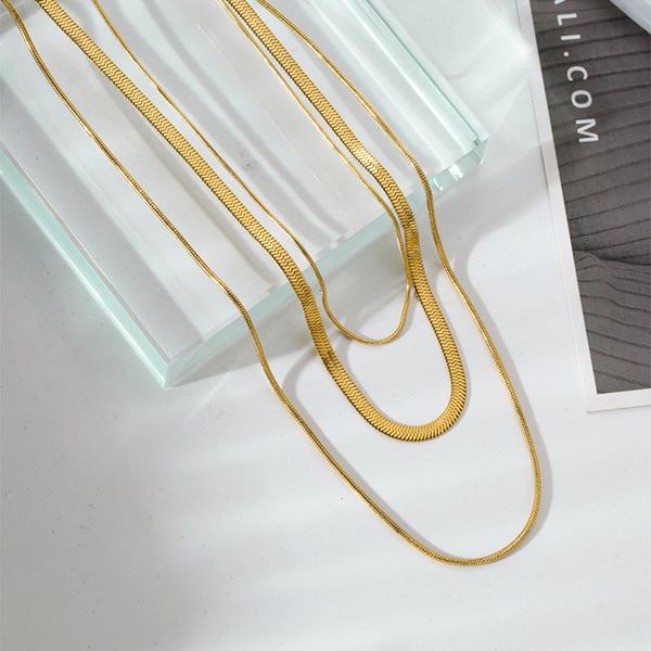 chains yaologe 316l stainless steel 2021 3 layer snake bone thick chain choker necklaces pendant for women fashion party jewelry, Silver
chains yaologe 316l stainless steel 2021 3 layer snake bone thick chain choker necklaces pendant for women fashion party jewelry, Silver