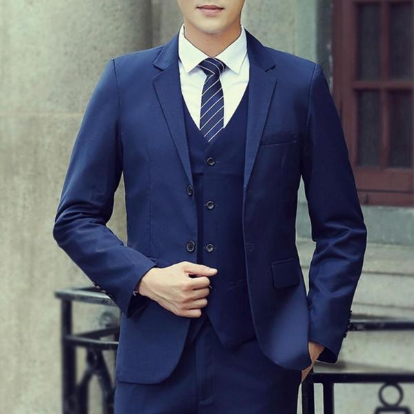 men's suits & blazers men single breasted solid color slim blazer vest pants suit 3 pieces set for business, White;black
men's suits & blazers men single breasted solid color slim blazer vest pants suit 3 pieces set for business, White;black