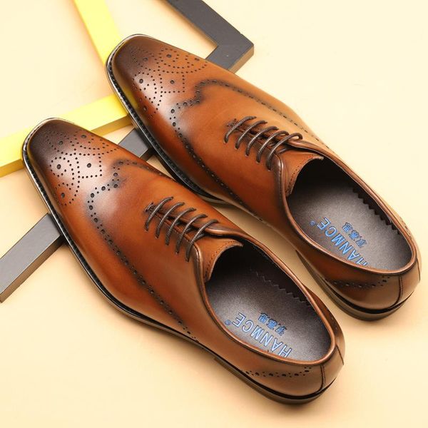 dress shoes brand block carved men's business formal leather zapatos de hombre pointed retro oxford, Black
dress shoes brand block carved men's business formal leather zapatos de hombre pointed retro oxford, Black