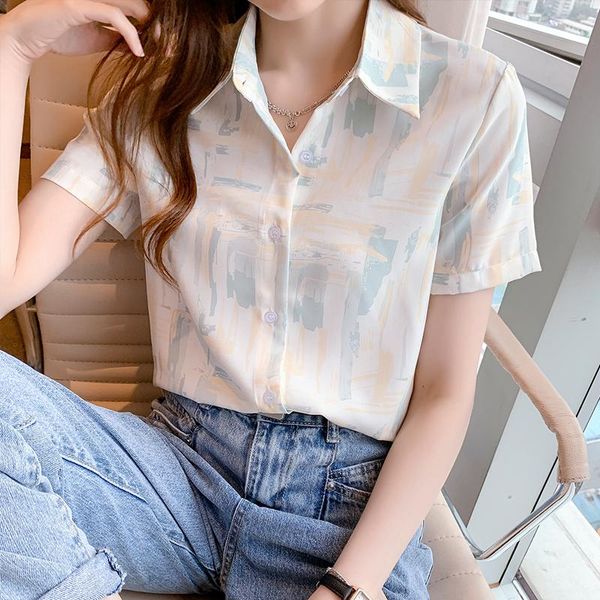 women's blouses & shirts short sleeve chiffon shirt french design in summer 2021, White
women's blouses & shirts short sleeve chiffon shirt french design in summer 2021, White