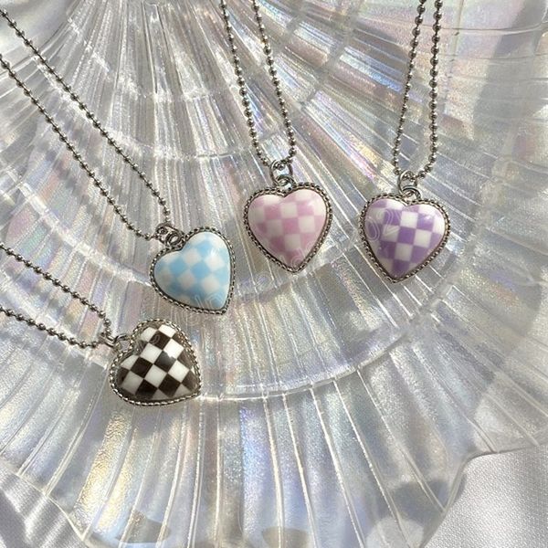 sweet love checkerboard necklace retro simple hip hop street style leisure clavicle chain titanium steel chain men's, Silver
sweet love checkerboard necklace retro simple hip hop street style leisure clavicle chain titanium steel chain men's, Silver