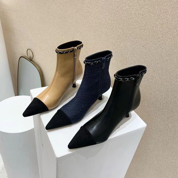 boots pointed toe women ankle mixed color fashion dress shoes short party booties for black/beige/blue thin high heels 39
boots pointed toe women ankle mixed color fashion dress shoes short party booties for black/beige/blue thin high heels 39