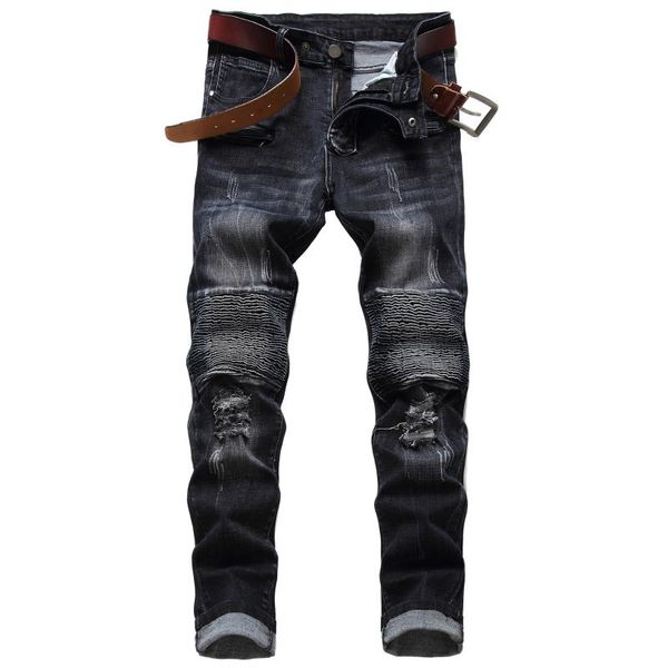 men's jeans 2021 autumn spring streetwear hip hop punk stretch skateboard moto bike trendy holes straight denim trouers, Blue
men's jeans 2021 autumn spring streetwear hip hop punk stretch skateboard moto bike trendy holes straight denim trouers, Blue