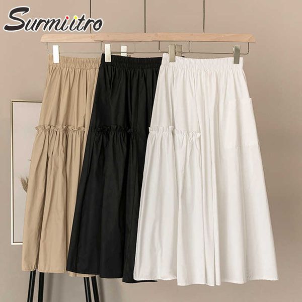 surmiitro fashoin summer long skirt women korean style laciness high waist aesthetic a line midi pleated skirt female 210712, Black
surmiitro fashoin summer long skirt women korean style laciness high waist aesthetic a line midi pleated skirt female 210712, Black