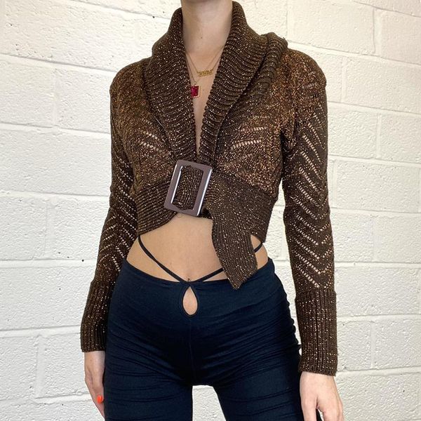 women's sweaters hirigin 2021 brown glitter knitted vintage cropped buckle jackets for women high street elegant v neck long sleeve swe, White;black
women's sweaters hirigin 2021 brown glitter knitted vintage cropped buckle jackets for women high street elegant v neck long sleeve swe, White;black