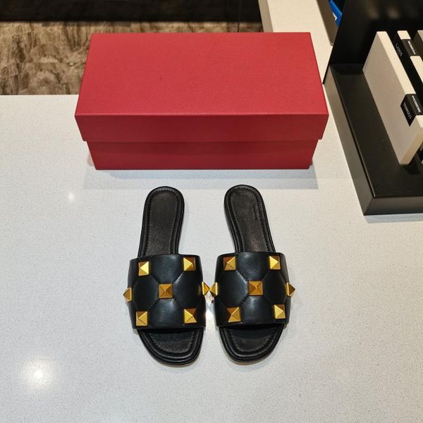 rivet rhombic leather flat beach slippers women slip on flip flop open toe soft candy color vacation outdoor sandal, Black
rivet rhombic leather flat beach slippers women slip on flip flop open toe soft candy color vacation outdoor sandal, Black