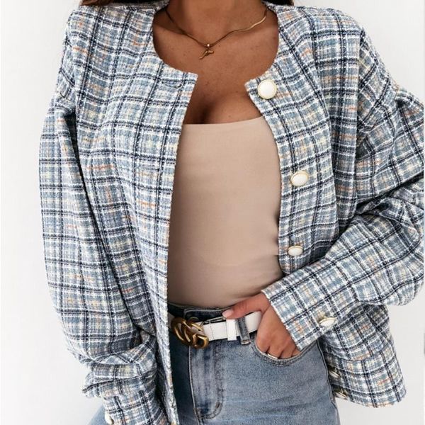 women's jackets 2021 brand autumn winter jacket women plaid coat fashion office ladies korean button up coats woman retro clothes, Black;brown
women's jackets 2021 brand autumn winter jacket women plaid coat fashion office ladies korean button up coats woman retro clothes, Black;brown