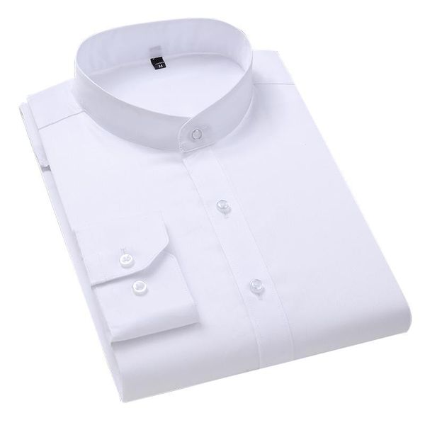 men's dress shirts luren 2021 autumn stand collar long sleeve shirt business fashion solid color cotton slim brand white male clothes, White;black
men's dress shirts luren 2021 autumn stand collar long sleeve shirt business fashion solid color cotton slim brand white male clothes, White;black