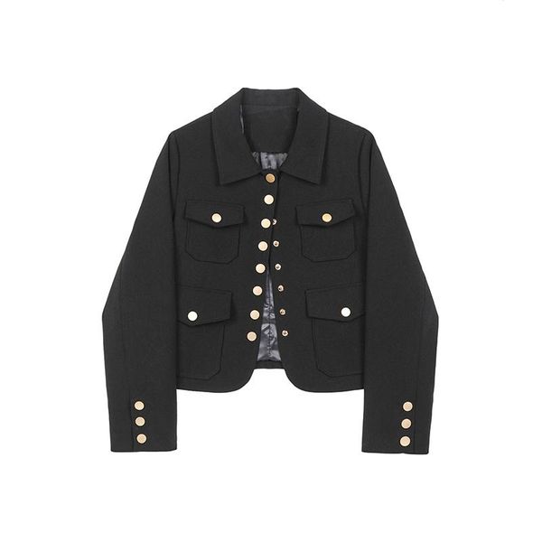 women's suits & blazers black women blazer small suit autumn 2021 metal buckle western fashion french tooling short jacket lady, White;black
women's suits & blazers black women blazer small suit autumn 2021 metal buckle western fashion french tooling short jacket lady, White;black