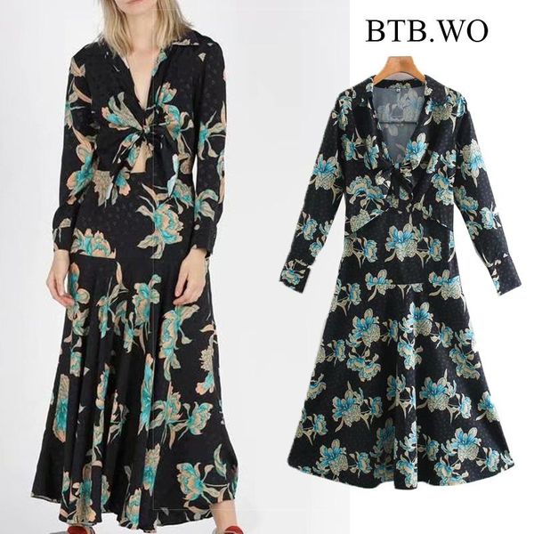 btb.wo autumn party dress women floral print v neck long sleeve chic ladies a line retro dresses vestidos casual, Black;gray
btb.wo autumn party dress women floral print v neck long sleeve chic ladies a line retro dresses vestidos casual, Black;gray