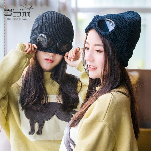autumn and winter men's women's windshield velvet ski hat with glassesknitted warm woolen cycling cap riding mask caps & masks, Black
autumn and winter men's women's windshield velvet ski hat with glassesknitted warm woolen cycling cap riding mask caps & masks, Black