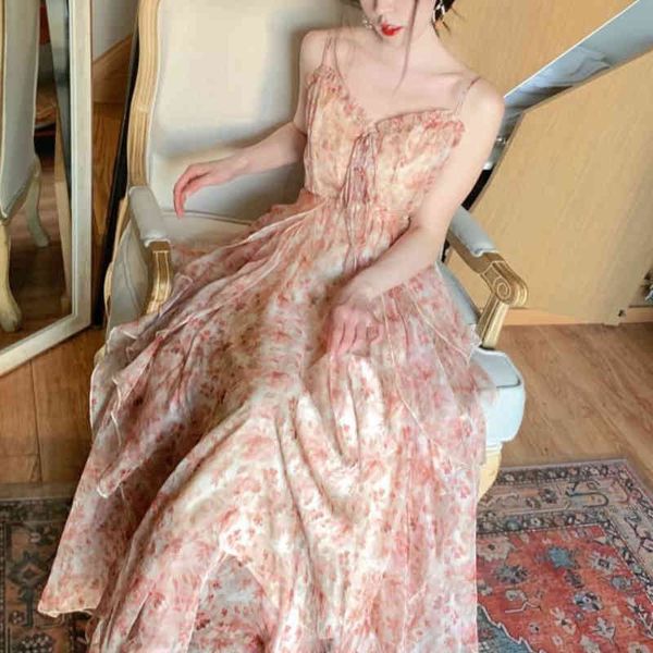 elegant chiffon print dress retro sweet fit chic spaghetti strap lace-up corset holiday beach summer 210510, Black;gray
elegant chiffon print dress retro sweet fit chic spaghetti strap lace-up corset holiday beach summer 210510, Black;gray