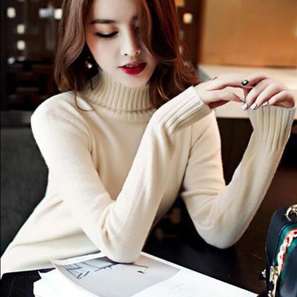 women's sweaters 2021 turtleneck thick sweater autumn winter knitwear clothes korean loose thicken wild pullover female knitted shirt, White;black
women's sweaters 2021 turtleneck thick sweater autumn winter knitwear clothes korean loose thicken wild pullover female knitted shirt, White;black