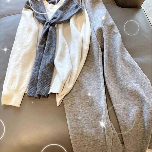 women's two piece pants 2021 casual suit spring and autumn street western style sweater fashion exercise two-piece, White
women's two piece pants 2021 casual suit spring and autumn street western style sweater fashion exercise two-piece, White