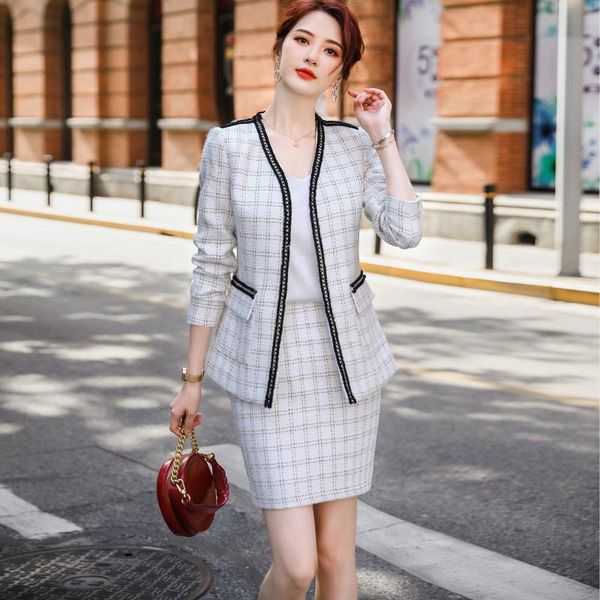 two piece dress autumn winter women suit elegant v neck cardigan blazer coat office lady fashion casual business skirt suits, White
two piece dress autumn winter women suit elegant v neck cardigan blazer coat office lady fashion casual business skirt suits, White