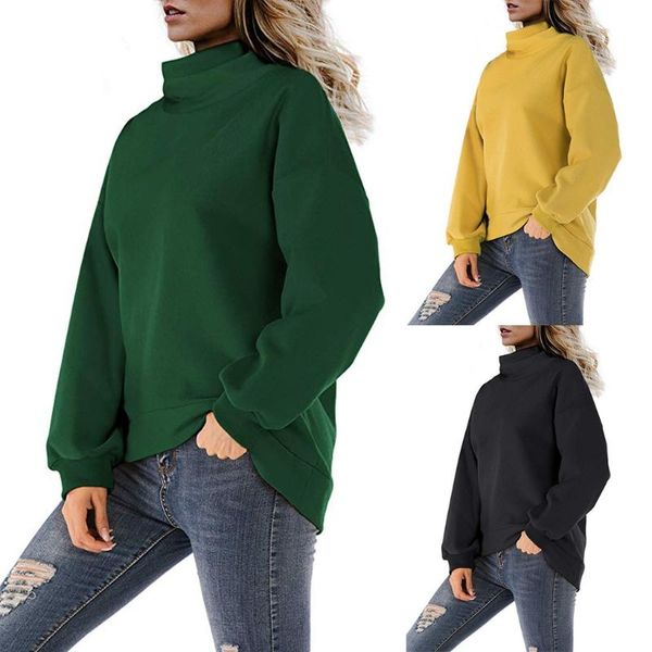 women's hoodies & sweatshirts 2021 casual solid color pullover plus size sweatshirt fashion women long sleeve turtleneck sweatershirt, Black
women's hoodies & sweatshirts 2021 casual solid color pullover plus size sweatshirt fashion women long sleeve turtleneck sweatershirt, Black