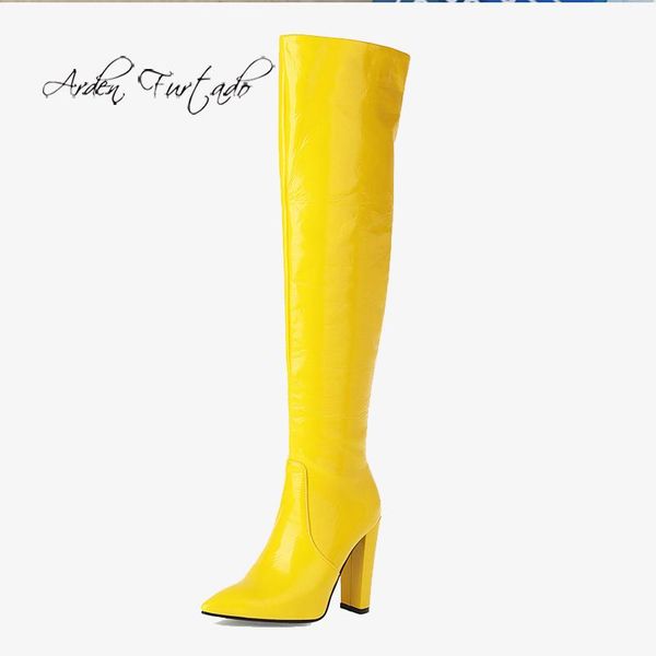 boots arden furtado fashion women's shoes winter pointed toe red yellow chunky heels mature over the knee high 43, Black
boots arden furtado fashion women's shoes winter pointed toe red yellow chunky heels mature over the knee high 43, Black
