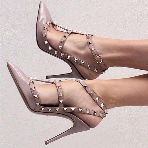 sandals brand high heels sandals right rivets genuine leather women wedding shoes 10cm thin heel pointed toe v size34-43, Black
sandals brand high heels sandals right rivets genuine leather women wedding shoes 10cm thin heel pointed toe v size34-43, Black
