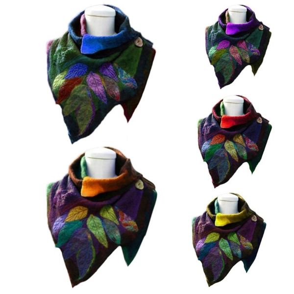 scarves women winter irregular button triangle scarf multicolored leaves digital print warm shawl wrap windproof poncho blanket, Blue;gray
scarves women winter irregular button triangle scarf multicolored leaves digital print warm shawl wrap windproof poncho blanket, Blue;gray