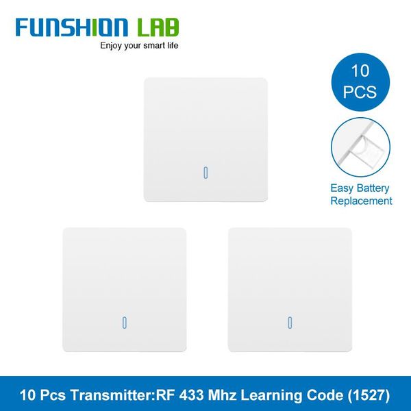 smart home control funshion 10pcs 433mhz universal wireless remote 86 wall panel rf transmitter receiver 1 2 3 button for light switch
smart home control funshion 10pcs 433mhz universal wireless remote 86 wall panel rf transmitter receiver 1 2 3 button for light switch