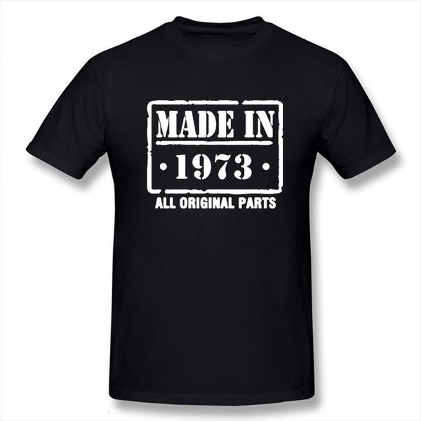 made in 1973 funny men t shirt short sleeves hip hop oversized o neck cotton shirts, White;black
made in 1973 funny men t shirt short sleeves hip hop oversized o neck cotton shirts, White;black