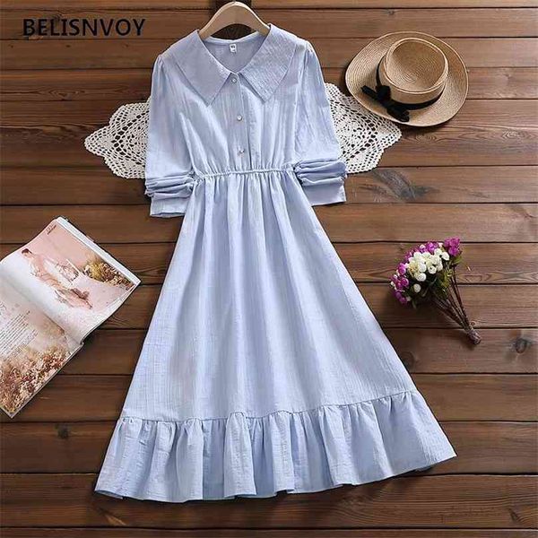 mori girl cute sweet solid dress japan style autumn fashion arrival long sleeve women's 100%cotton vintage vestidos 210520, Black;gray
mori girl cute sweet solid dress japan style autumn fashion arrival long sleeve women's 100%cotton vintage vestidos 210520, Black;gray