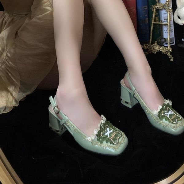 dress shoes womens vintage pearls embroidery lace square toe chunky high heel sandals slingbacks designer diy lolita 2022, Black
dress shoes womens vintage pearls embroidery lace square toe chunky high heel sandals slingbacks designer diy lolita 2022, Black