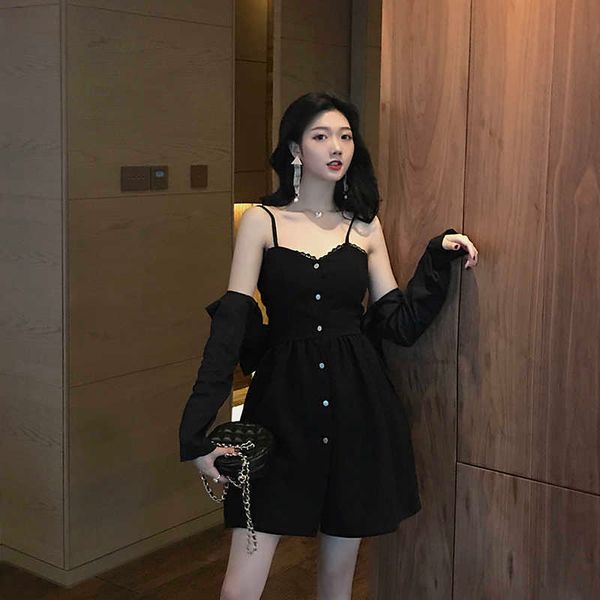 women short dress black sling female summer spring sleeveless vest short es 210601, Black;gray
women short dress black sling female summer spring sleeveless vest short es 210601, Black;gray