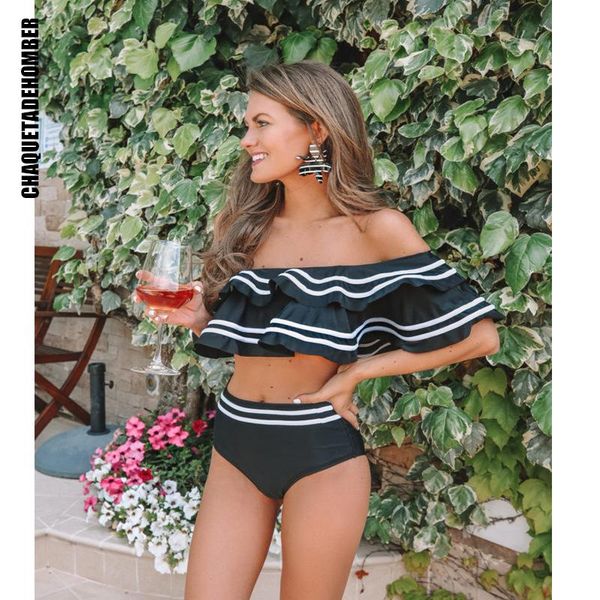 women's swimwear ruffled tube high-waisted bikini sets swimsuit for women tank two pieces 2021 girl beach bathing suit, White;black
women's swimwear ruffled tube high-waisted bikini sets swimsuit for women tank two pieces 2021 girl beach bathing suit, White;black