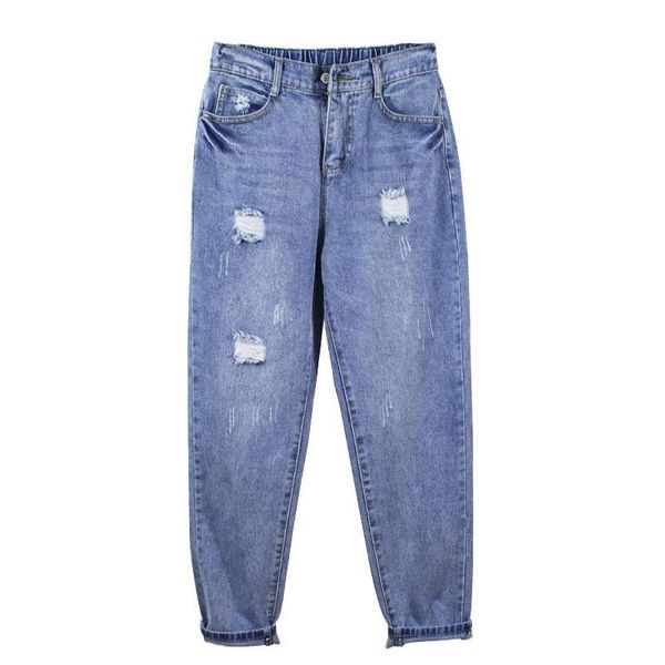 women's star with the same paragraph bf wind handwork rub hole denim loose nine pants large size was thin harem jeans, Blue
women's star with the same paragraph bf wind handwork rub hole denim loose nine pants large size was thin harem jeans, Blue