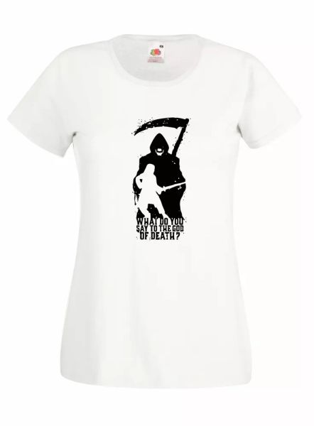 t-shirt shirt women j1010 what do you say to the god of death throne, White;black
t-shirt shirt women j1010 what do you say to the god of death throne, White;black