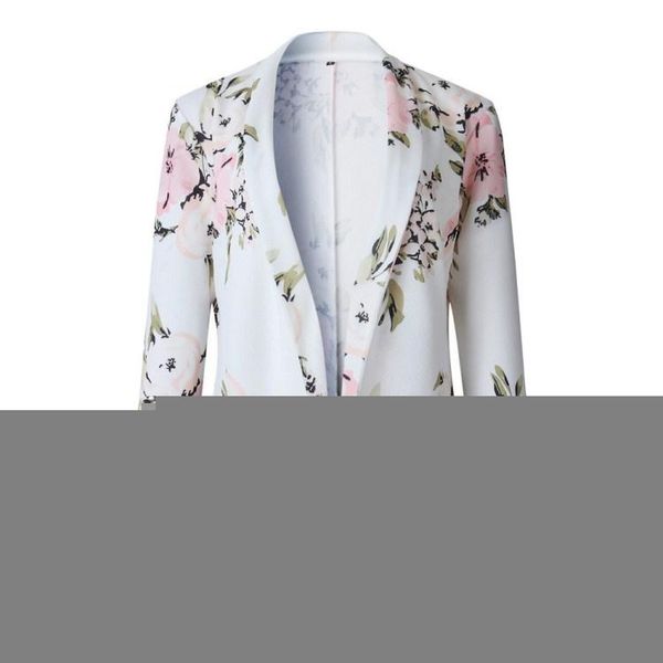 women's suits & blazers fashion women retro long sleeve floral print jacket female casual coat white blazer, White;black
women's suits & blazers fashion women retro long sleeve floral print jacket female casual coat white blazer, White;black