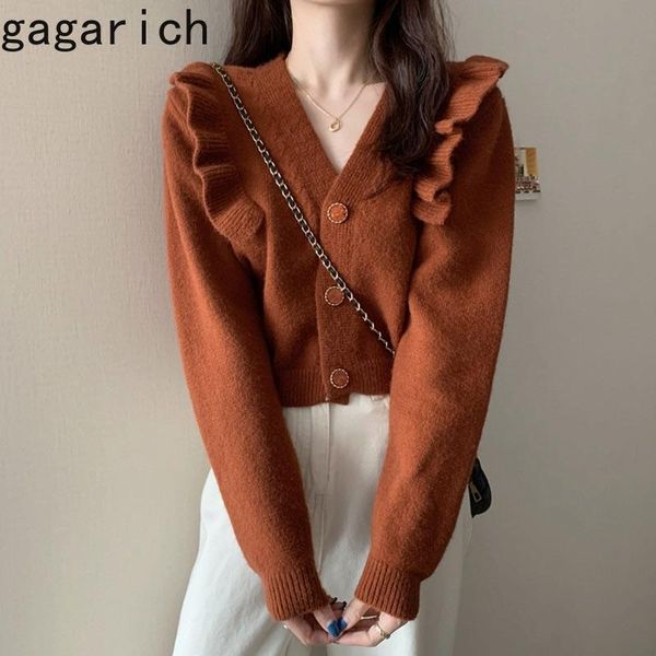 women's knits & tees gagarich woman cardigan spring autumn elegant temperament v-neck ruffles stitching single breast loose short knitt, White
women's knits & tees gagarich woman cardigan spring autumn elegant temperament v-neck ruffles stitching single breast loose short knitt, White