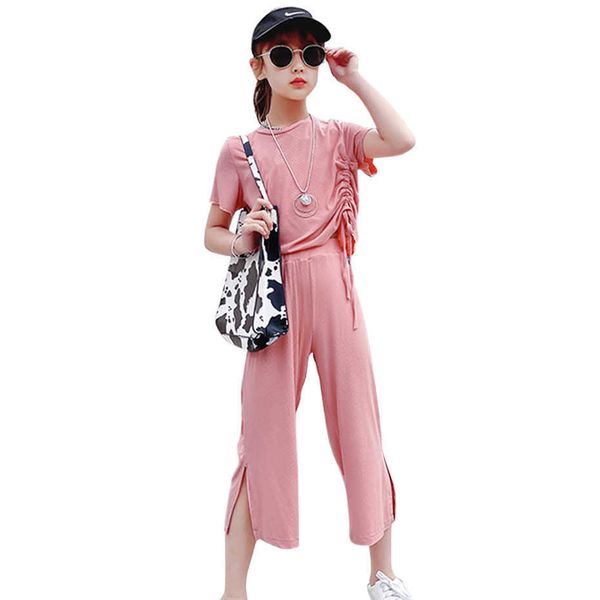 children clothes solid tshirt + pants girl summer clothing casual style children's 6 8 10 12 14 210528, White 
children clothes solid tshirt + pants girl summer clothing casual style children's 6 8 10 12 14 210528, White
