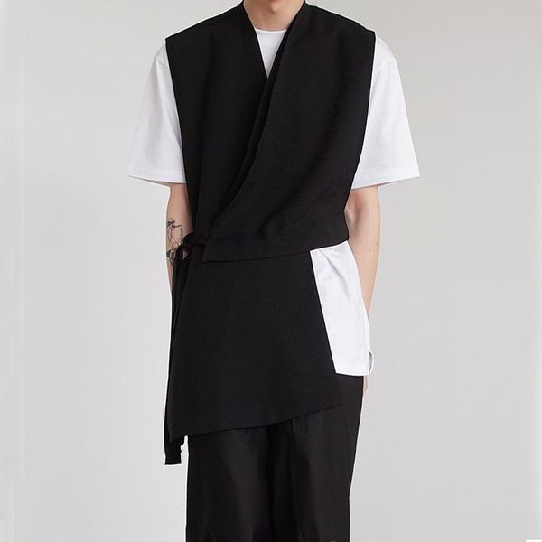 s-6xlsummer 2021 simple vest irregular deconstruction splicing waistcoat for men men's vests, Black;white
s-6xlsummer 2021 simple vest irregular deconstruction splicing waistcoat for men men's vests, Black;white