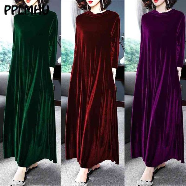 velvet dresses middle aged women winter plus size 6xl 5xl casual loose long sleeve solid color o-neck maxi vintage vestidos 210322, Black;gray
velvet dresses middle aged women winter plus size 6xl 5xl casual loose long sleeve solid color o-neck maxi vintage vestidos 210322, Black;gray