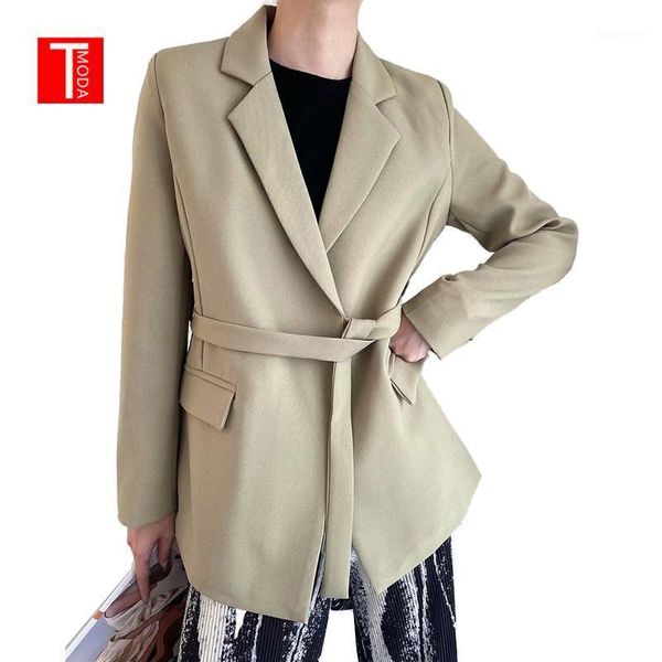 autumn women fashion with belt loose blazer coat vintage long sleeve pockets female outerwear chic women's suits & blazers, White;black
autumn women fashion with belt loose blazer coat vintage long sleeve pockets female outerwear chic women's suits & blazers, White;black