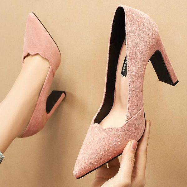 dress shoes ol mature pointed toe shallow flock pumps women european office sandals slip on chunky super high heels woman 2021, Black
dress shoes ol mature pointed toe shallow flock pumps women european office sandals slip on chunky super high heels woman 2021, Black