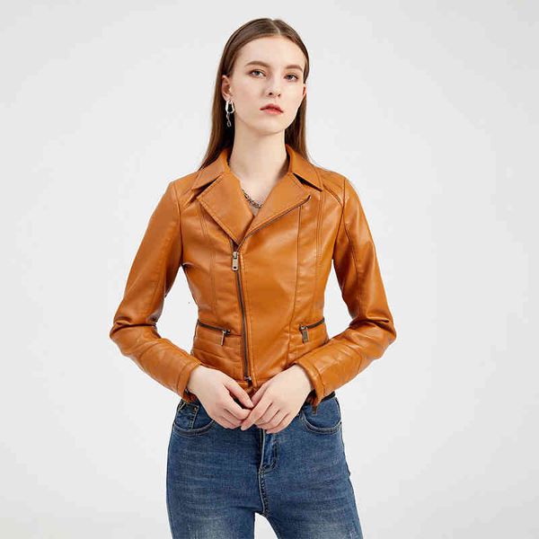 women's leather & faux jaquetas femininas de couro artificial e primavera, outono, casaco feminino slim com zÃper bolsos, estilo c, Black
women's leather & faux jaquetas femininas de couro artificial e primavera, outono, casaco feminino slim com zÃper bolsos, estilo c, Black