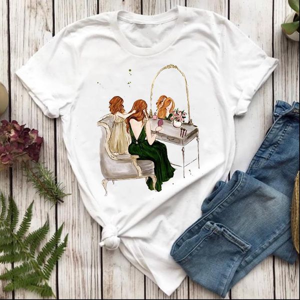 women t womens shirts happy time girl daughter mom mother mama cartoon lady tshirt female ladies print graphic tee, White
women t womens shirts happy time girl daughter mom mother mama cartoon lady tshirt female ladies print graphic tee, White