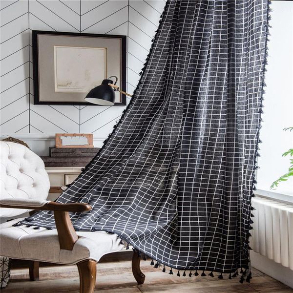 black plaid tassel curtains window treatment cotton linen semi-shading mordern style living room bedroom curtain decoration & drapes
black plaid tassel curtains window treatment cotton linen semi-shading mordern style living room bedroom curtain decoration & drapes