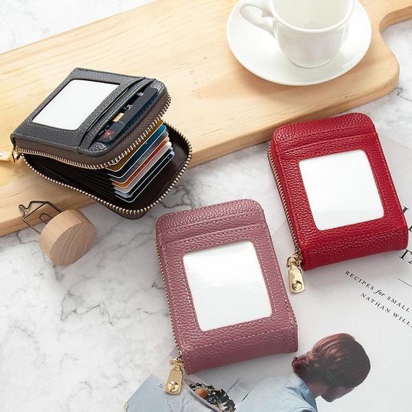 card holders 1pc men women's business holder zipper pocket waterproof small coin purse casual money bag bank organizer wallet, Brown;gray
card holders 1pc men women's business holder zipper pocket waterproof small coin purse casual money bag bank organizer wallet, Brown;gray