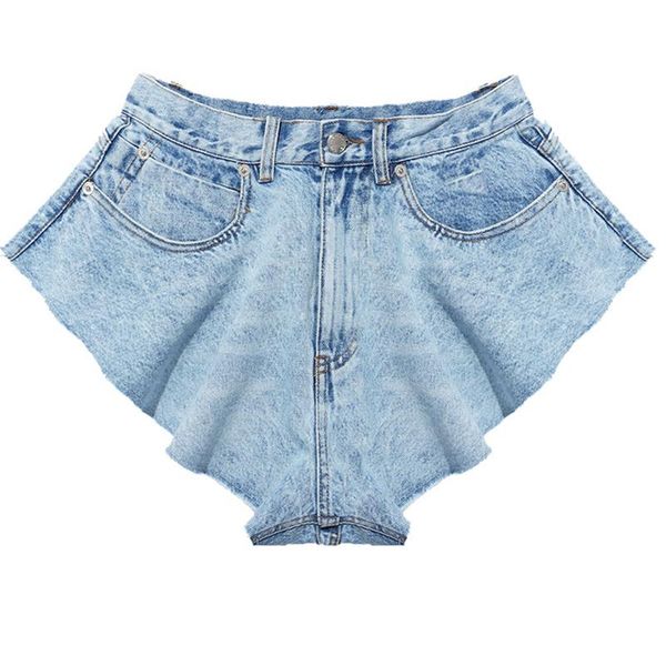 women's shorts summer chic ruffles flare woman 2021 fashion loose irregular women jeans high waist casual simple, White;black
women's shorts summer chic ruffles flare woman 2021 fashion loose irregular women jeans high waist casual simple, White;black