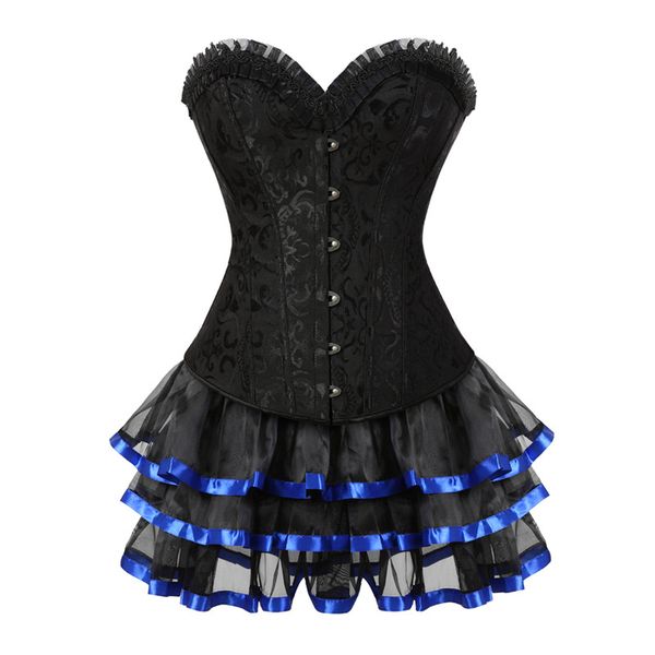 new steel boned corsets with tutu skirt overbust steampunk bustier corset dress halloween costumes for women s-6xl, Black;white
new steel boned corsets with tutu skirt overbust steampunk bustier corset dress halloween costumes for women s-6xl, Black;white