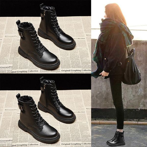 boots 2021 winter england plus cashmere female wild student thickened short ins warm, Black
boots 2021 winter england plus cashmere female wild student thickened short ins warm, Black